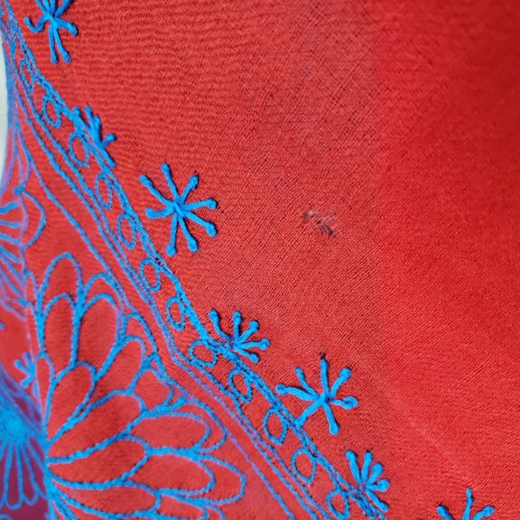 🧚HOST PICK🧚Nanette Lepore Silk and Wool Wrap/Scarf in Crimson and Imperial EUC - Picture 12 of 14